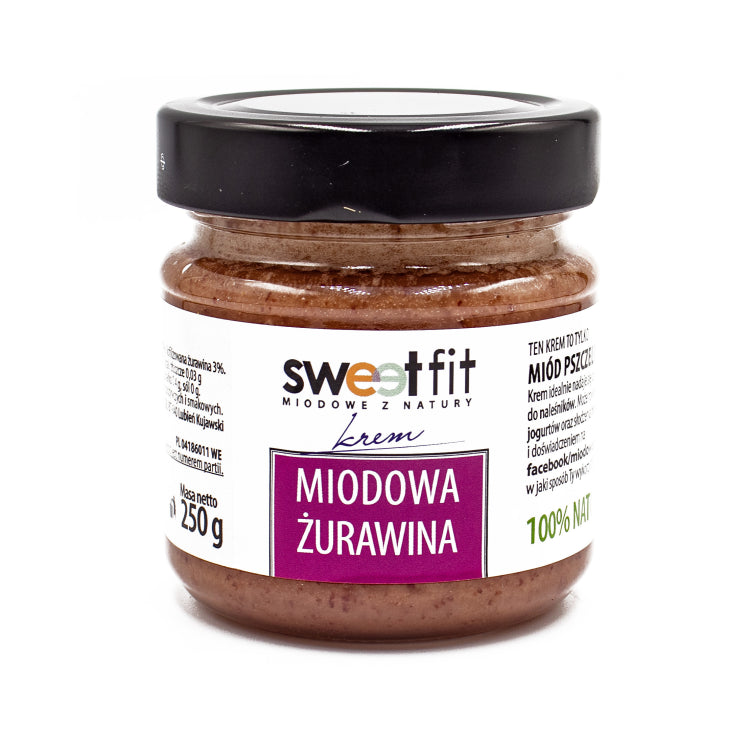 Miód kremowany z żurawiną 250g