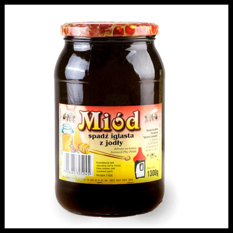 Polski miód spadziowy z jodły 1300g